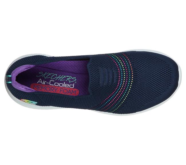 Zapatillas Skechers Mujer - Ultra Flex Azul Marino NILTW7382